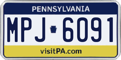 PA license plate MPJ6091