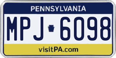 PA license plate MPJ6098