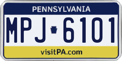 PA license plate MPJ6101