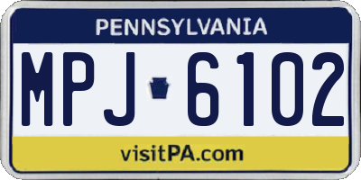 PA license plate MPJ6102