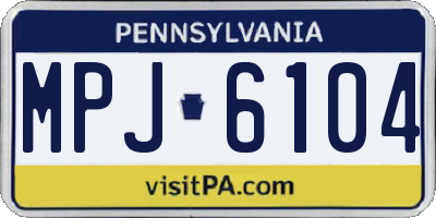 PA license plate MPJ6104
