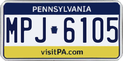 PA license plate MPJ6105