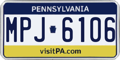 PA license plate MPJ6106