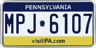 PA license plate MPJ6107
