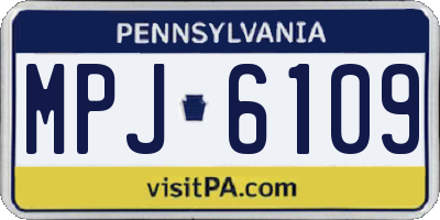PA license plate MPJ6109