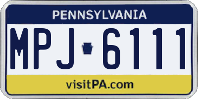 PA license plate MPJ6111