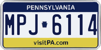 PA license plate MPJ6114