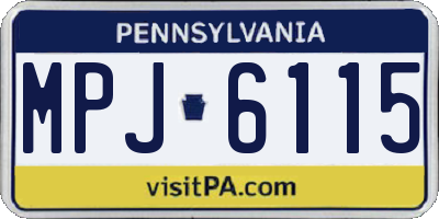 PA license plate MPJ6115
