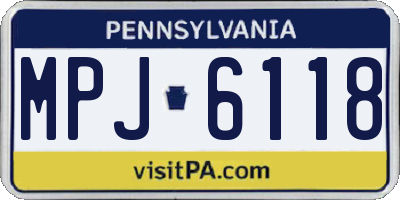 PA license plate MPJ6118