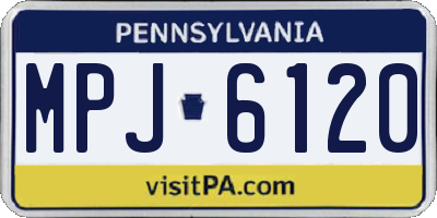 PA license plate MPJ6120