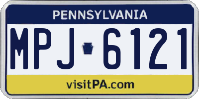 PA license plate MPJ6121