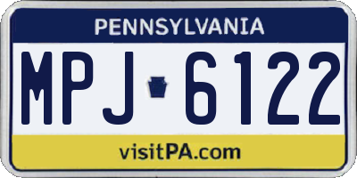 PA license plate MPJ6122