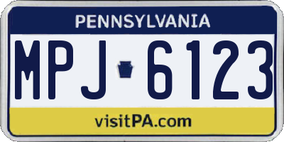 PA license plate MPJ6123