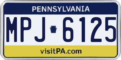 PA license plate MPJ6125