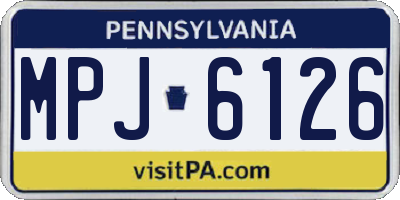 PA license plate MPJ6126