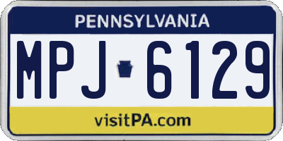 PA license plate MPJ6129