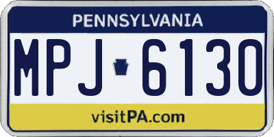 PA license plate MPJ6130