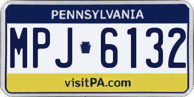 PA license plate MPJ6132