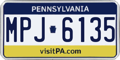 PA license plate MPJ6135