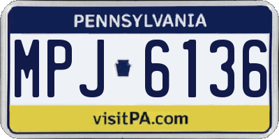 PA license plate MPJ6136