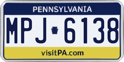 PA license plate MPJ6138