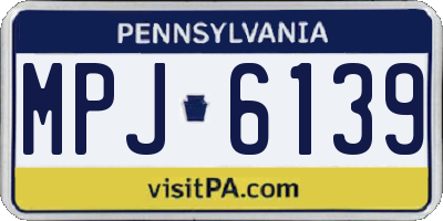 PA license plate MPJ6139