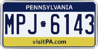 PA license plate MPJ6143