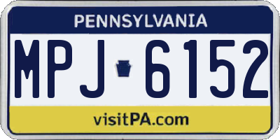 PA license plate MPJ6152