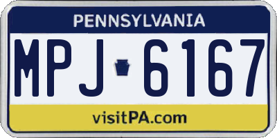 PA license plate MPJ6167