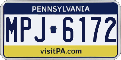 PA license plate MPJ6172