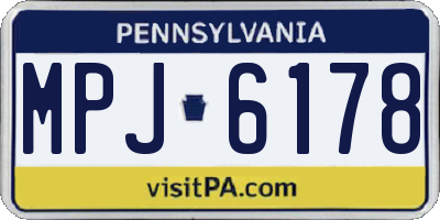 PA license plate MPJ6178