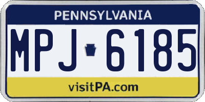 PA license plate MPJ6185