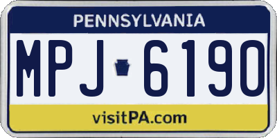 PA license plate MPJ6190