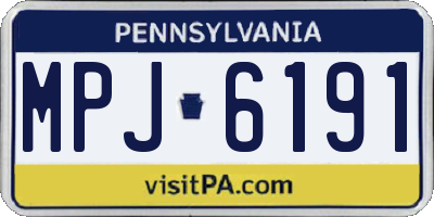 PA license plate MPJ6191