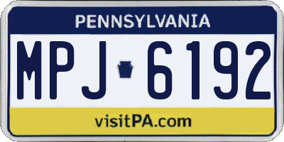 PA license plate MPJ6192