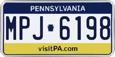 PA license plate MPJ6198