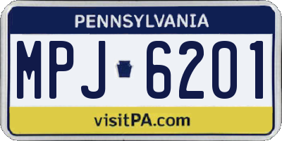 PA license plate MPJ6201