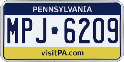 PA license plate MPJ6209