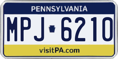 PA license plate MPJ6210