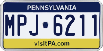 PA license plate MPJ6211