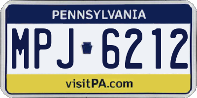 PA license plate MPJ6212