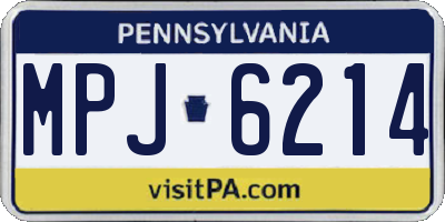 PA license plate MPJ6214