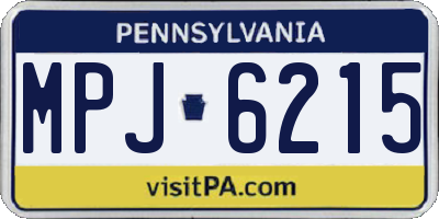 PA license plate MPJ6215