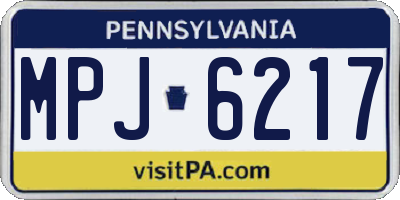 PA license plate MPJ6217
