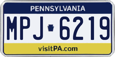 PA license plate MPJ6219