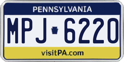 PA license plate MPJ6220