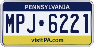 PA license plate MPJ6221
