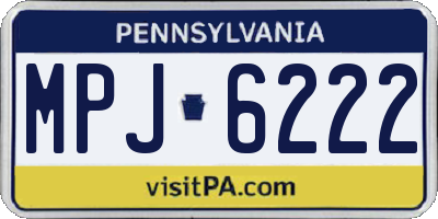 PA license plate MPJ6222