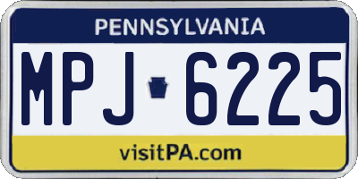 PA license plate MPJ6225