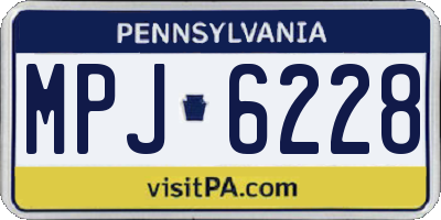 PA license plate MPJ6228